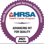 Insignia de Advancing Health Information Technology for Quality de la HRSA