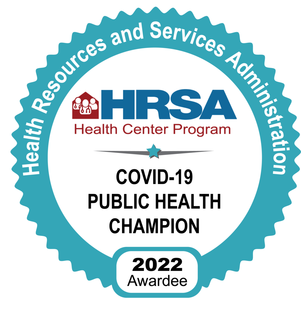 HRSA badge for Covid-19 Public Health Champion