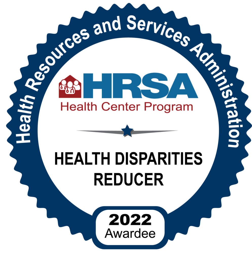 HRSA badge for health disparities reducer