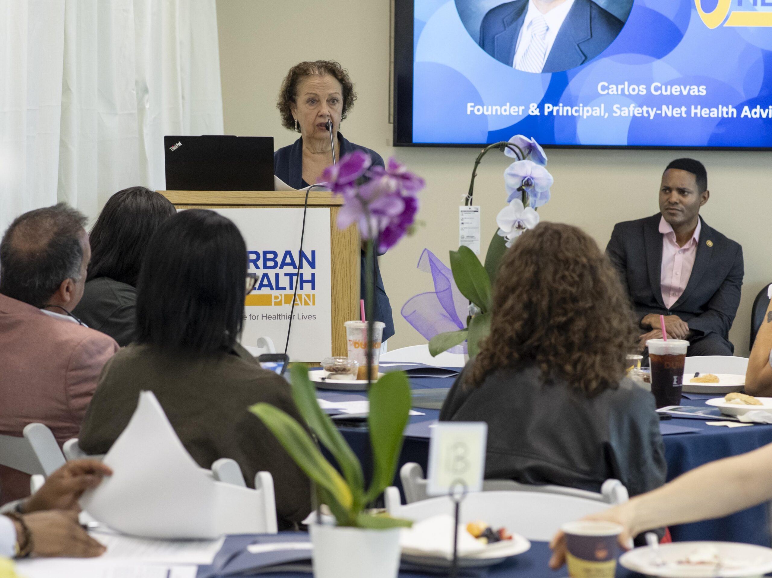 UHP President and CEO Paloma Hernandez speaking at Bronx Day of Action forum about Medicaid funding and cuts to SNAP benefits